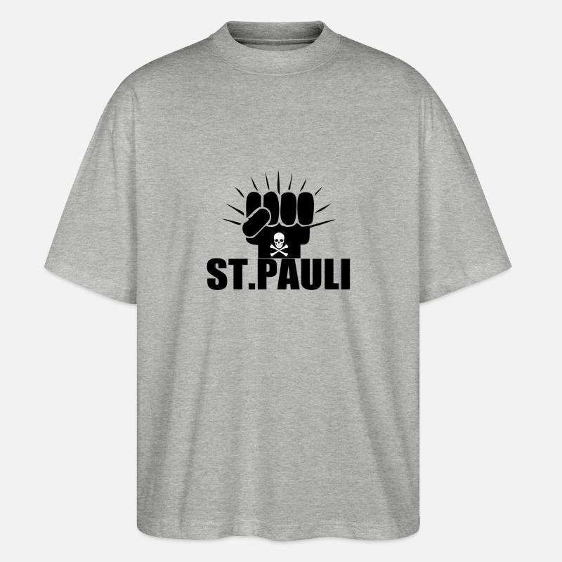 St Pauli Power - Stanley/Stella Oversized Unisex Bio T-Shirt Blaster 2.0 - Grau meliert
