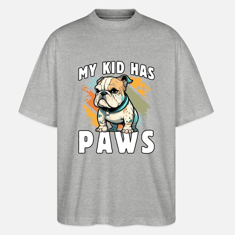 My Kid has Paws - Stanley/Stella Oversized Unisex Bio T-Shirt Blaster 2.0 - Grau meliert