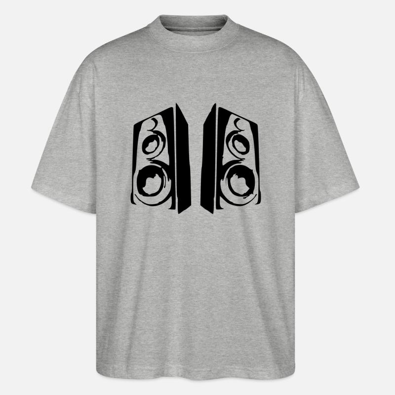 système de son juke-box - T-shirt bio Blaster 2.0 coupe oversize Stanley/Stella Unisexe - gris chiné