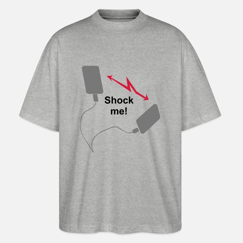 Defibrillator - Shock me! - Stanley/Stella Oversized Unisex Bio T-Shirt Blaster 2.0 - Grau meliert