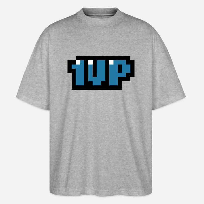 blau 1up - Stanley/Stella Oversized Unisex Bio T-Shirt Blaster 2.0 - Grau meliert