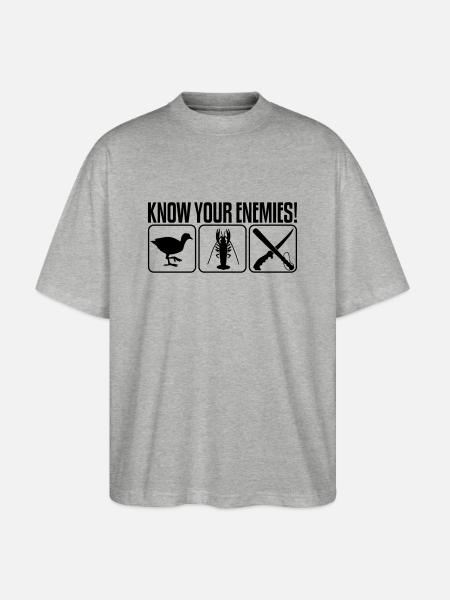KNOW YOUR ENEMIES - Stanley/Stella Oversized Unisex Bio T-Shirt Blaster 2.0 - Grau meliert