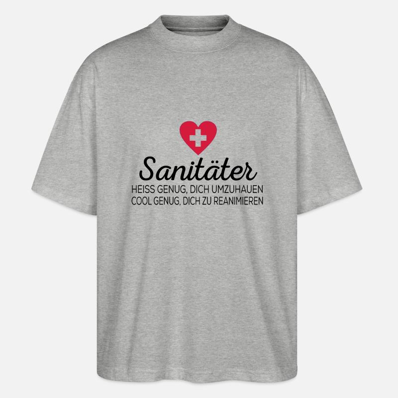 Sanitäter - Stanley/Stella Oversized Unisex Bio T-Shirt Blaster 2.0 - Grau meliert