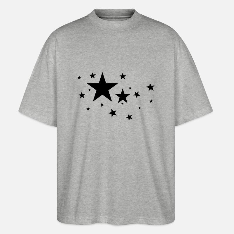 sterne - Stanley/Stella Oversized Unisex Bio T-Shirt Blaster 2.0 - Grau meliert