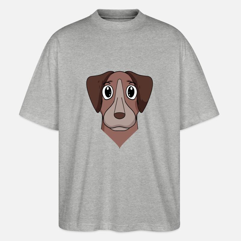Pointer Hund Hunderasse - Stanley/Stella Oversized Unisex Bio T-Shirt Blaster 2.0 - Grau meliert
