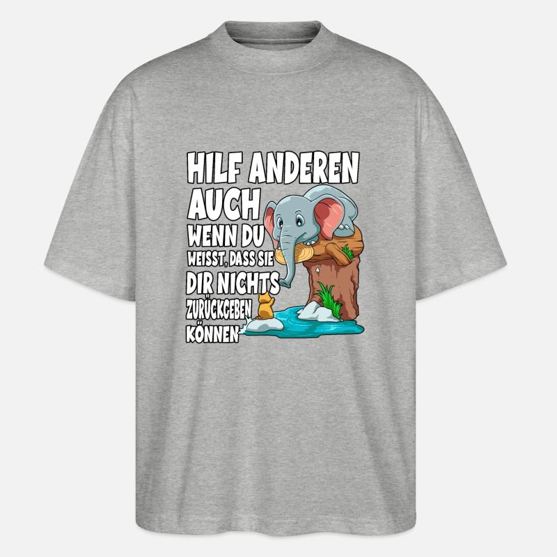 Hilf Anderen - Stanley/Stella Oversized Unisex Bio T-Shirt Blaster 2.0 - Grau meliert