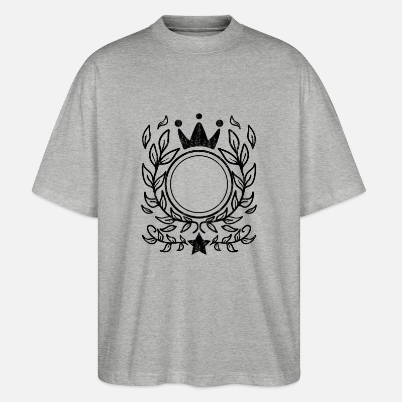 Ornament mit Krone - Stanley/Stella Oversized Unisex Bio T-Shirt Blaster 2.0 - Grau meliert
