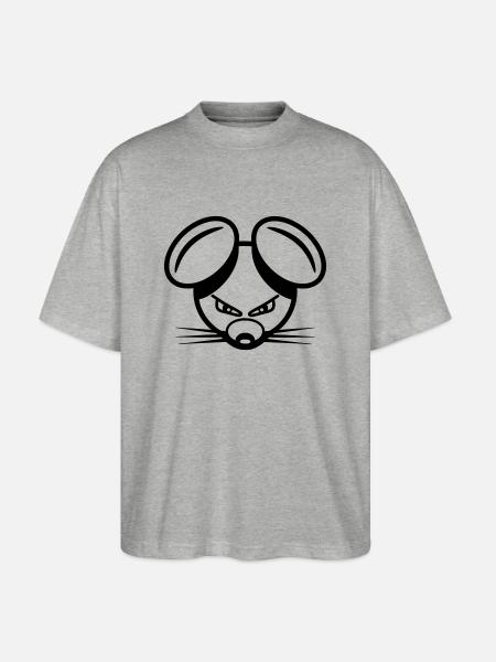 angry mouse - Stanley/Stella Oversized Unisex Organic T-shirt Blaster 2.0 - heather grey