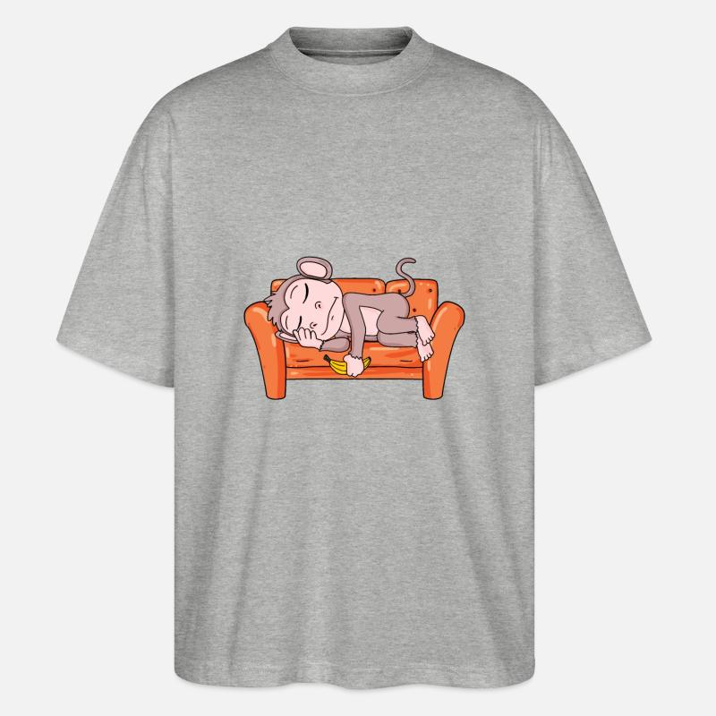 Affe - Stanley/Stella Oversized Unisex Bio T-Shirt Blaster 2.0 - Grau meliert