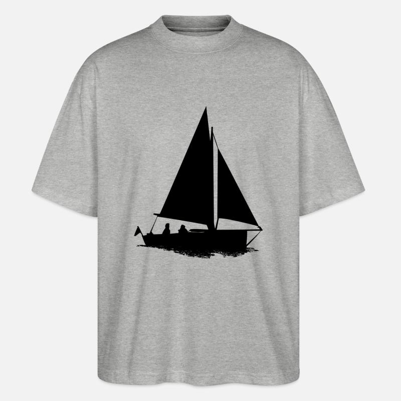 Segelboot - Stanley/Stella Oversized Unisex Bio T-Shirt Blaster 2.0 - Grau meliert