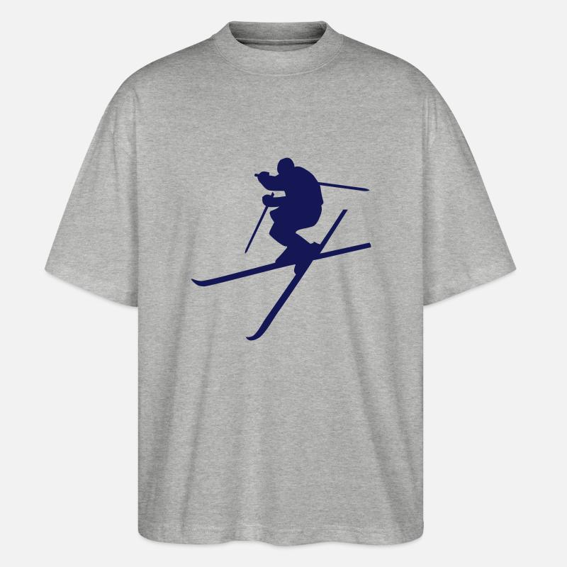Ski - Stanley/Stella Oversized Unisex Bio T-Shirt Blaster 2.0 - Grau meliert