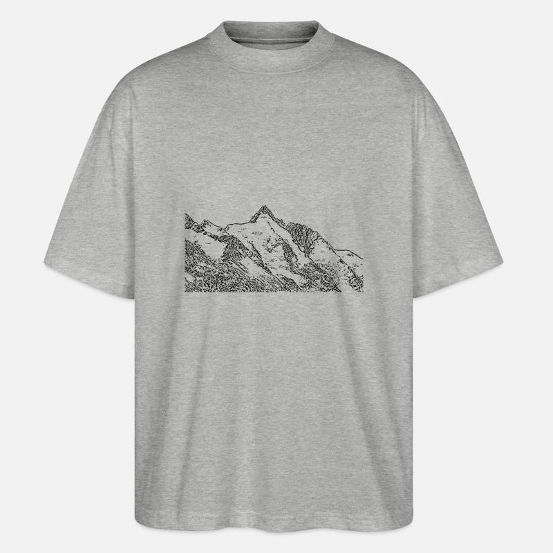 grossglockner - Stanley/Stella Oversized Unisex Bio T-Shirt Blaster 2.0 - Grau meliert