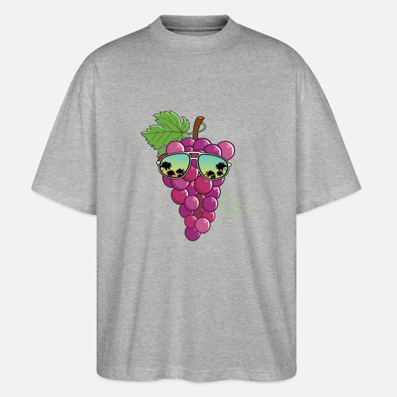 Rote Trauben Sonnenbrille - Stanley/Stella Oversized Unisex Bio T-Shirt Blaster 2.0 - Grau meliert