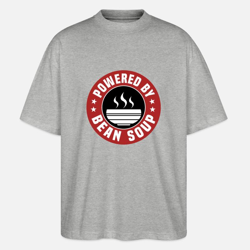 Powered By Bohnensuppe - Stanley/Stella Oversized Unisex Bio T-Shirt Blaster 2.0 - Grau meliert