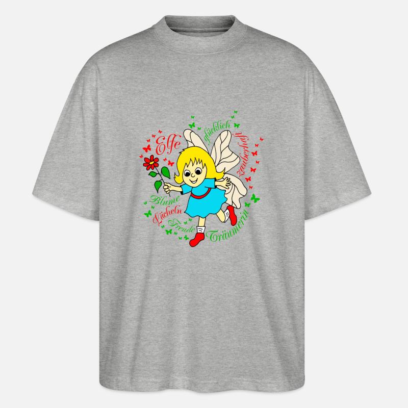 Elfe Traeumer in Rot - Stanley/Stella Oversized Unisex Bio T-Shirt Blaster 2.0 - Grau meliert