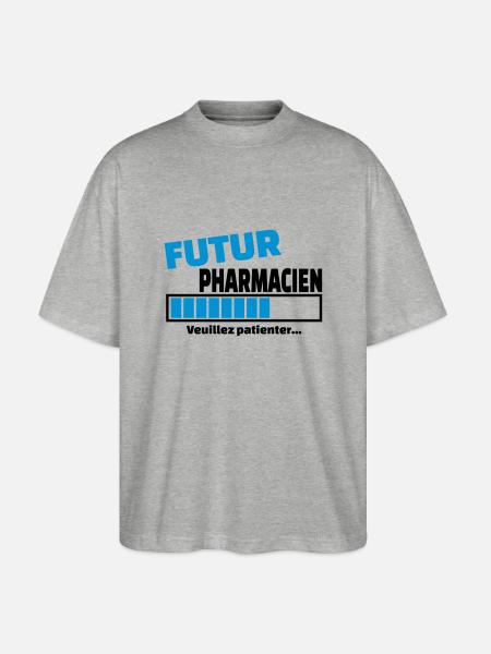 futur pharmacien - T-shirt bio Blaster 2.0 coupe oversize Stanley/Stella Unisexe - gris chiné