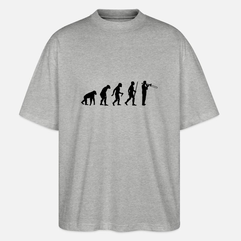 Trombone Evolution - Stanley/Stella Oversized Unisex Bio T-Shirt Blaster 2.0 - Grau meliert