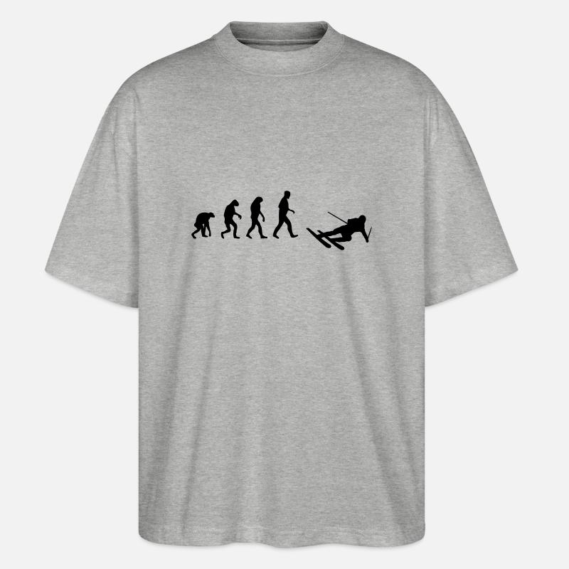 ski evolution - Stanley/Stella Oversized Unisex Organic T-shirt Blaster 2.0 - heather grey