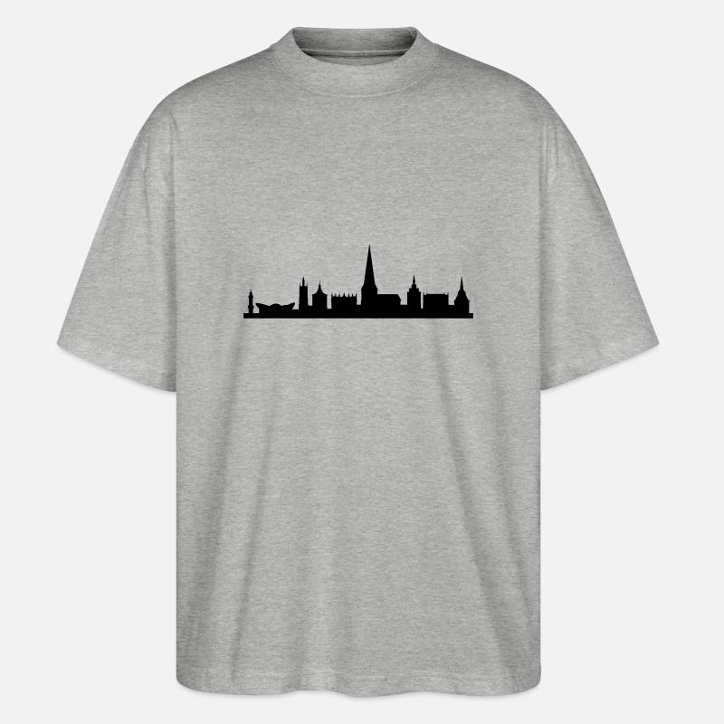Skyline Rostock - Stanley/Stella Oversized Unisex Bio T-Shirt Blaster 2.0 - Grau meliert