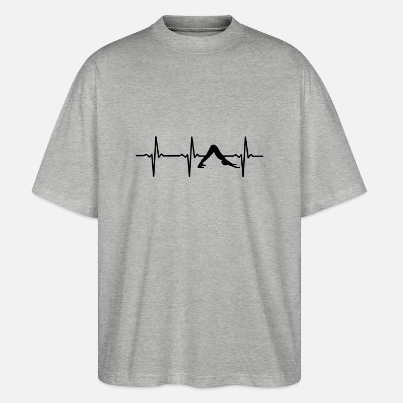 Heartbeat Yoga - Stanley/Stella Oversized Unisex Organic T-shirt Blaster 2.0 - heather grey