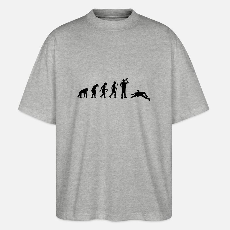 Évolution de l'alcoolisme - T-shirt bio Blaster 2.0 coupe oversize Stanley/Stella Unisexe - gris chiné