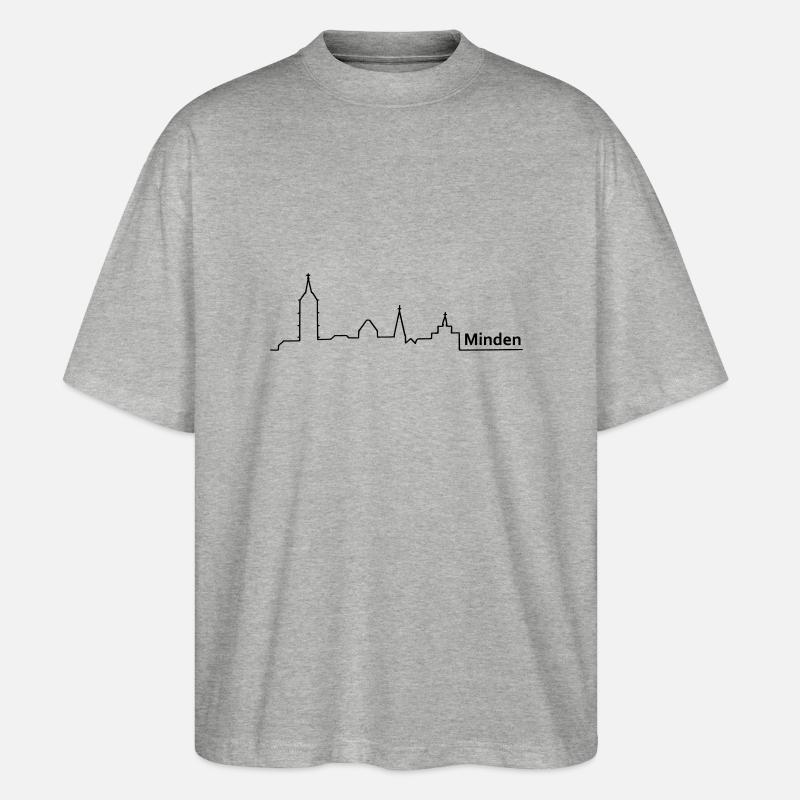 minden skyline - Stanley/Stella Oversized Unisex Bio T-Shirt Blaster 2.0 - Grau meliert