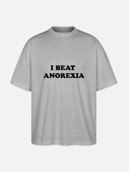 i beat anorexia - Stanley/Stella Oversized Unisex Organic T-shirt Blaster 2.0 - heather grey
