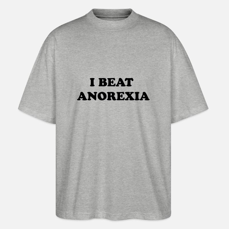 i beat anorexia - Stanley/Stella Oversized Unisex Bio T-Shirt Blaster 2.0 - Grau meliert