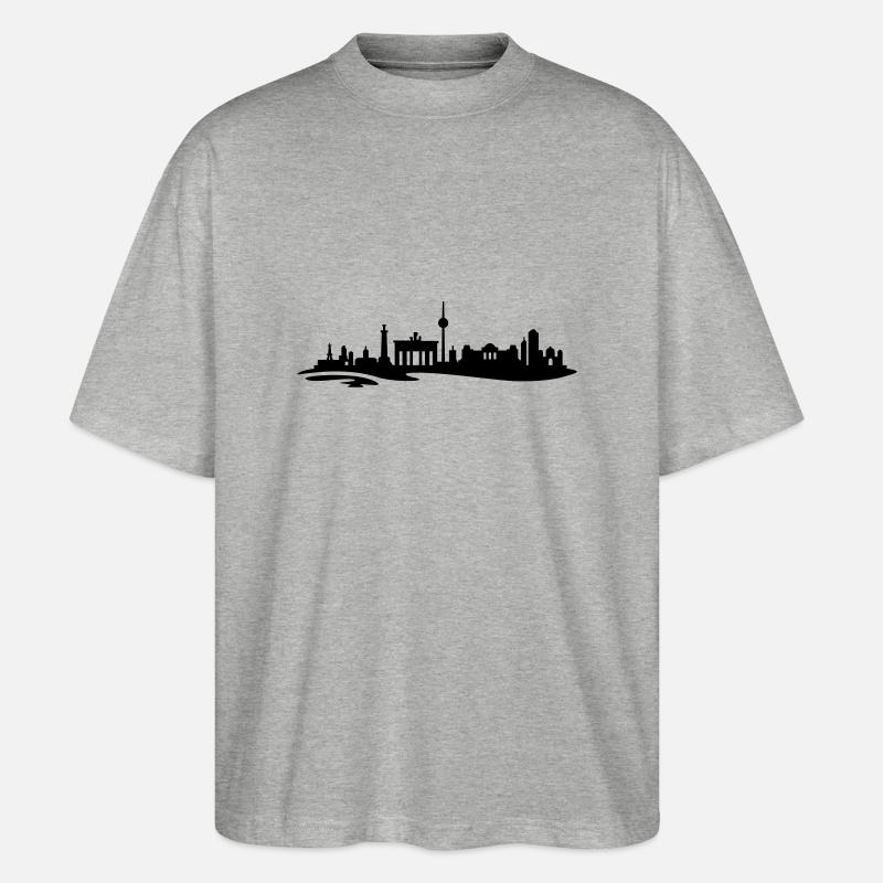 Berlin Skyline - Stanley/Stella Oversized Unisex Bio T-Shirt Blaster 2.0 - Grau meliert