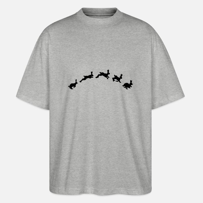 Hasen springen - Stanley/Stella Oversized Unisex Bio T-Shirt Blaster 2.0 - Grau meliert