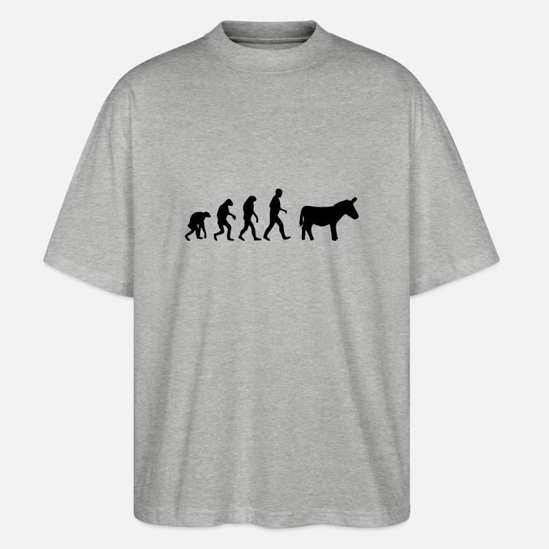 esel evolution - Stanley/Stella Oversized Unisex Bio T-Shirt Blaster 2.0 - Grau meliert