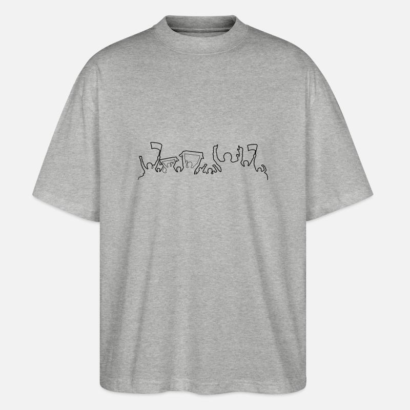 Fans Silhouette - Stanley/Stella Oversized Unisex Bio T-Shirt Blaster 2.0 - Grau meliert