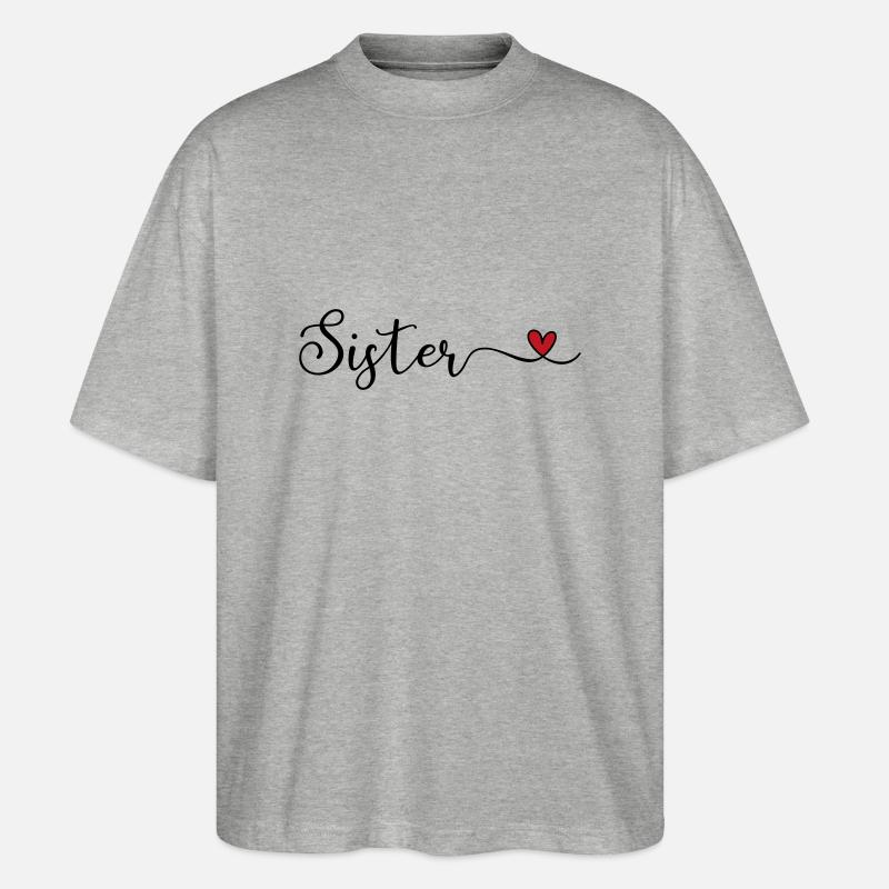 Schwester - Stanley/Stella Oversized Unisex Bio T-Shirt Blaster 2.0 - Grau meliert