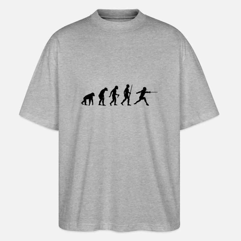 Fencing Evolution - Stanley/Stella Oversized Unisex Bio T-Shirt Blaster 2.0 - Grau meliert