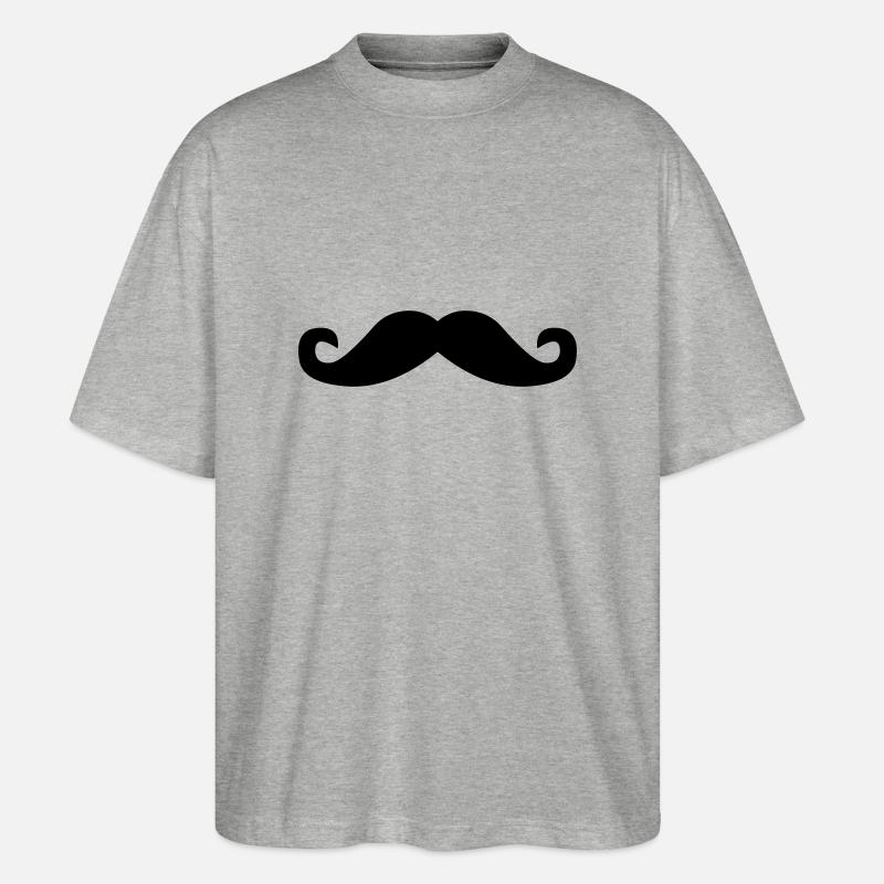 Schnurrbart - Stanley/Stella Oversized Unisex Bio T-Shirt Blaster 2.0 - Grau meliert