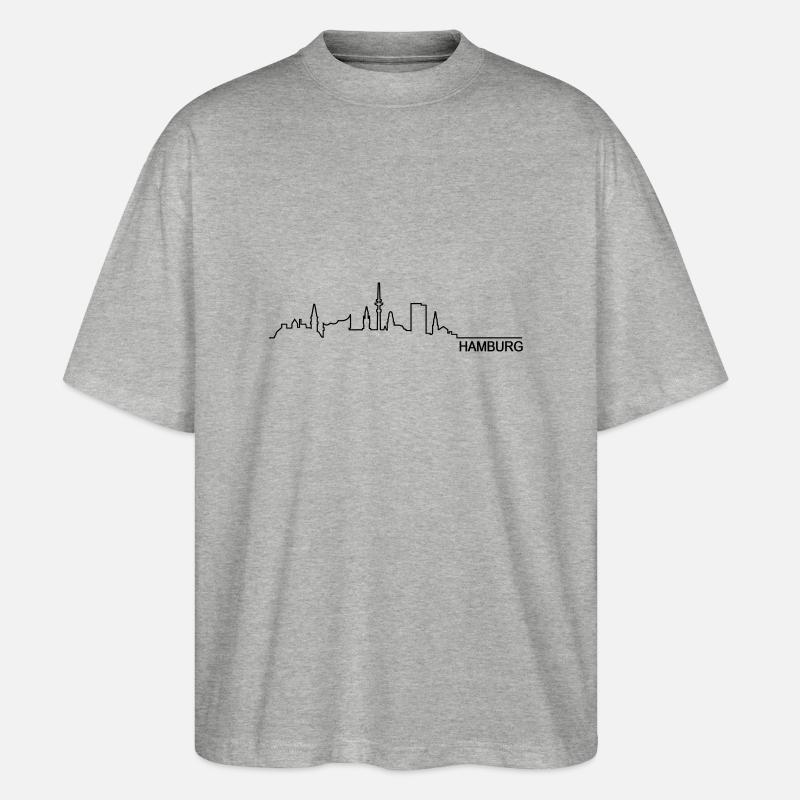 Skyline Hamburg - Stanley/Stella Oversized Unisex Bio T-Shirt Blaster 2.0 - Grau meliert