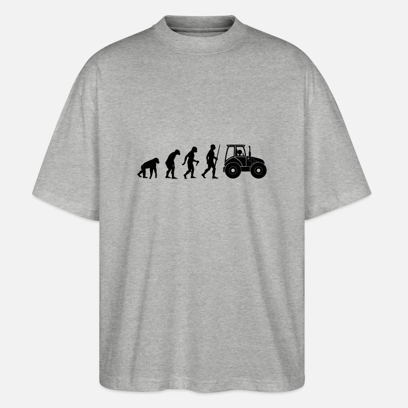 Tracteur Evolution Farmer - T-shirt bio Blaster 2.0 coupe oversize Stanley/Stella Unisexe - gris chiné