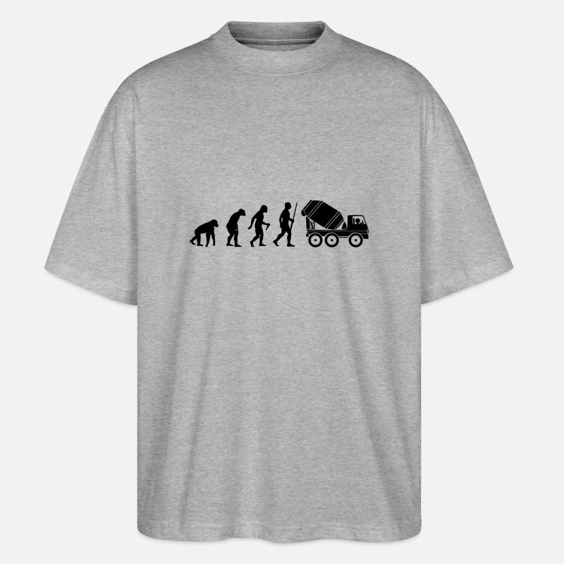 Évolution des bétonneuses - T-shirt bio Blaster 2.0 coupe oversize Stanley/Stella Unisexe - gris chiné