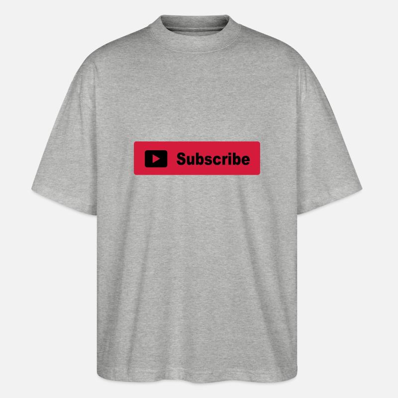 Subscribe Button - Stanley/Stella Oversized Unisex Bio T-Shirt Blaster 2.0 - Grau meliert