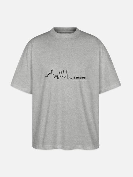 bamberg skyline - Stanley/Stella Oversized Unisex Bio T-Shirt Blaster 2.0 - Grau meliert