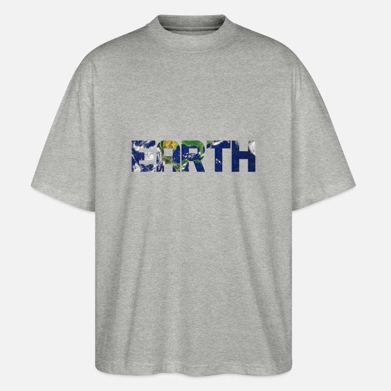 Earth - Erde - Stanley/Stella Oversized Unisex Bio T-Shirt Blaster 2.0 - Grau meliert