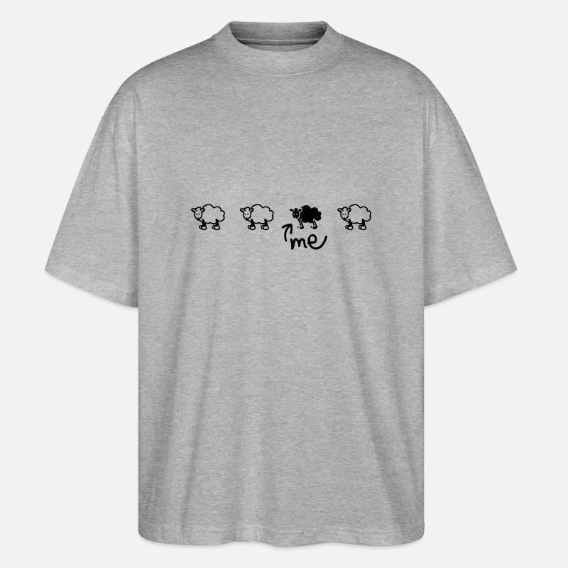 sheeps_2_f1 - Stanley/Stella Oversized Unisex Bio T-Shirt Blaster 2.0 - Grau meliert