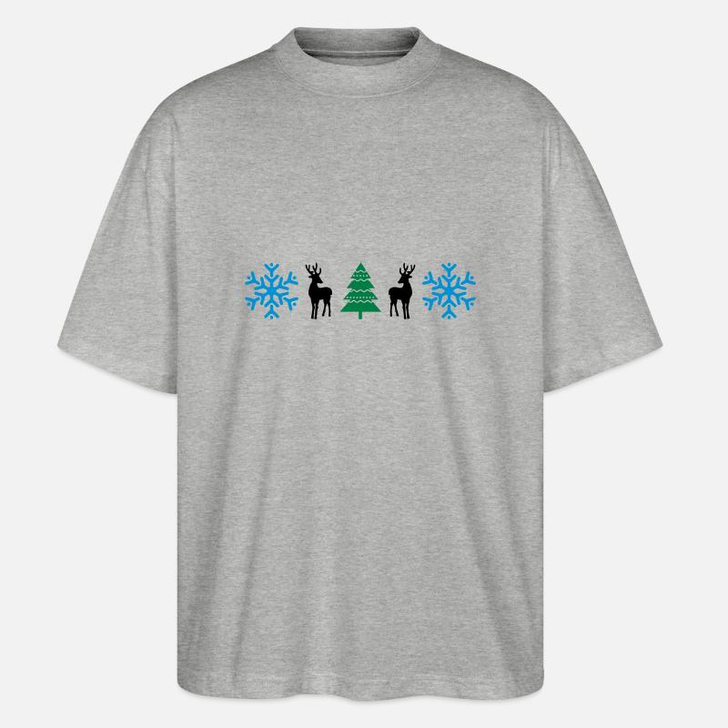 weihnachtsmuster_02 - Stanley/Stella Oversized Unisex Bio T-Shirt Blaster 2.0 - Grau meliert