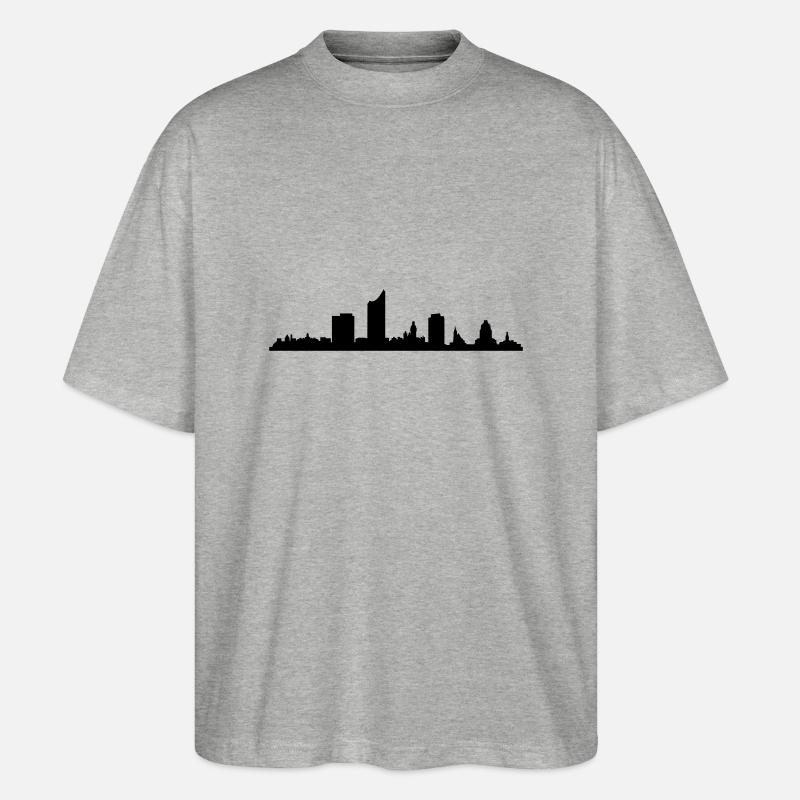 Skyline Leipzig - Stanley/Stella Oversized Unisex Bio T-Shirt Blaster 2.0 - Grau meliert
