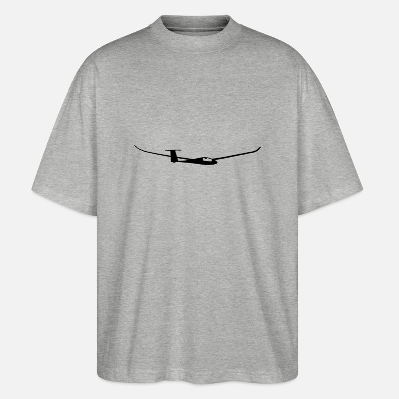 Segelflugzeug Discus - Stanley/Stella Oversized Unisex Bio T-Shirt Blaster 2.0 - Grau meliert