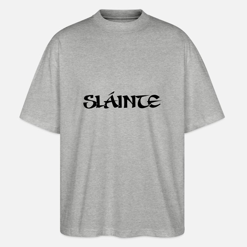 Slainte text de - Stanley/Stella Oversized Unisex Bio T-Shirt Blaster 2.0 - Grau meliert