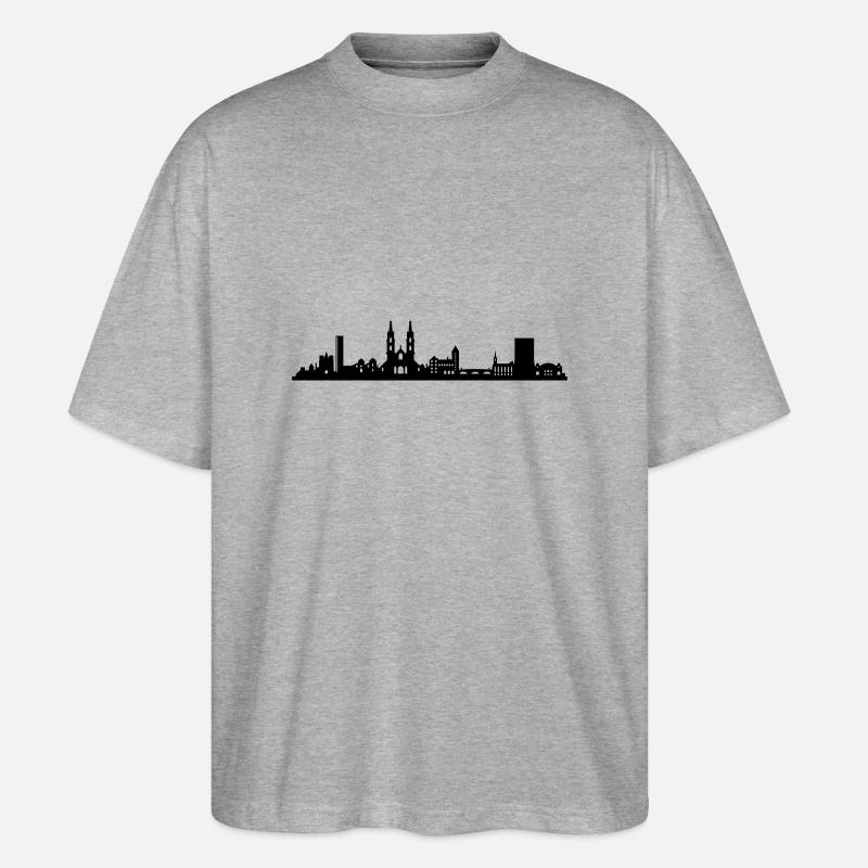 Skyline Basel - Stanley/Stella Oversized Unisex Bio T-Shirt Blaster 2.0 - Grau meliert