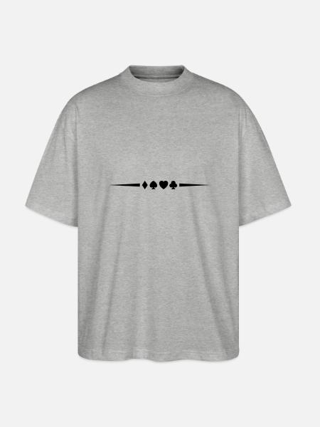 poker_symbol_design_1 - T-shirt bio Blaster 2.0 coupe oversize Stanley/Stella Unisexe - gris chiné