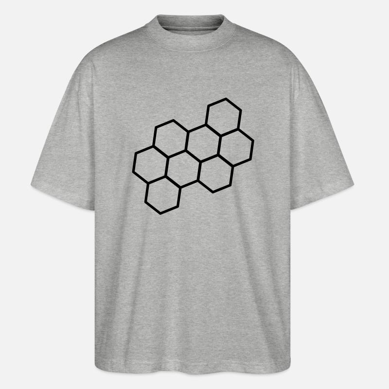 honigwabe___f1 - Stanley/Stella Oversized Unisex Bio T-Shirt Blaster 2.0 - Grau meliert