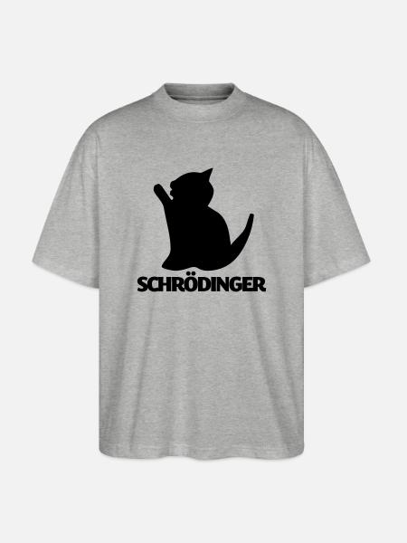 Geek Shirt: Schrödinger's Cat - Stanley/Stella Oversized Unisex Bio T-Shirt Blaster 2.0 - Grau meliert